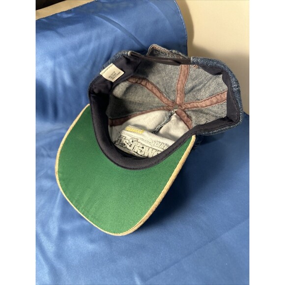 Berkley Power Bait Vtg Products Snapback Patch Trucker Hat Denim - Picture 7 of 7